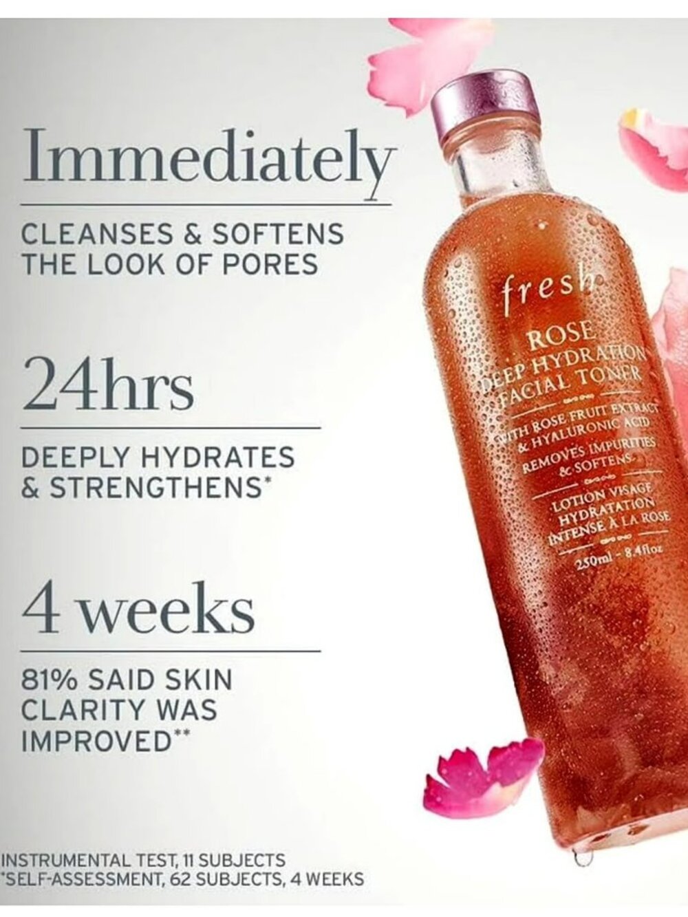 Fresh Rose Toner  - Floral Deep Hydration Facial Toner - NIB 250ml/8.4oz.